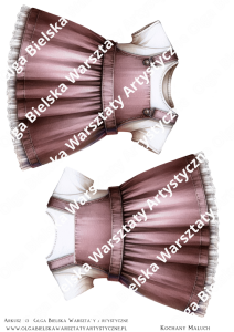 SATYNOWE grafiki arkusz 163B sukieneczka tył przód A4 grafiki do wycinania