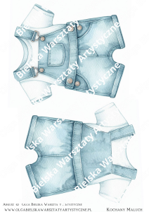 SATYNOWE grafiki arkusz 162B spodenki tył przód A4 grafiki do wycinania