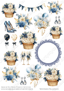 SATYNOWE grafiki arkusz uzupełniający A4 281 urodziny grafiki do wycinania rocznice