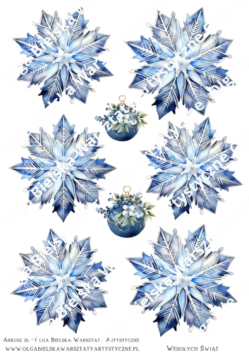 zwArkusz211 serwetki śnieżynki niebieskie.png