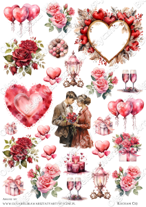 MATOWE grafiki arkusz A4 315 WALENTYNKI A4 grafiki do wycinania