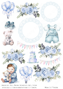 MATOWY arkusz 215 chłopiec do cyfry 1 grafiki do wycinania A4