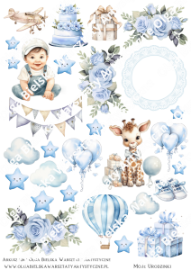 MATOWY arkusz 228 chłopiec do cyfry 3 grafiki do wycinania A4