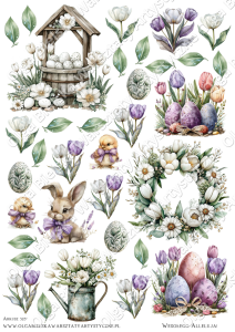 SATYNOWE grafiki arkusz WIELKANOC 323 A4 grafiki do wycinania