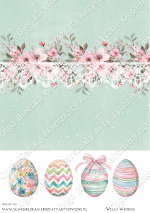 SATYNOWE grafiki arkusz PASTELOWA WIELKANOC 327 A4 grafiki do wycinania 