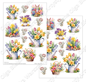 MATOWE grafiki arkusz pop up dwustronny wiosenny ogród 289a A4 grafiki do wycinania