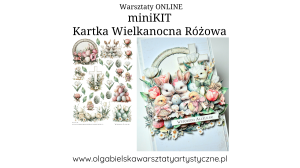 miniKIT kartka DL wielkanocna różowa warsztaty online darmowe