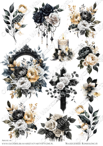 MATOWE grafiki arkusz A4 415 kondolencje wyrazy współczucia do wycinania