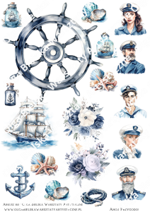 MATOWY arkusz A4 160 żeglarstwo2 morze arkusz grafik
