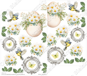 MATOWY Arkusz 436 wiosenne jajo pop up A4 dodatki dwustronne Olga Bielska Warsztaty Artystyczne