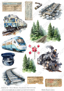 SATYNOWY grafiki arkusz A4 457 kolejarz dzień kolejarza arkusz grafik