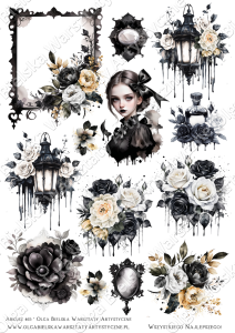 MATOWE grafiki arkusz A4 465 gotyk gothic styl urodziny arkusz grafik 