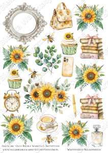 MATOWE grafiki arkusz A4 466 imieniny słoneczniki arkusz grafik