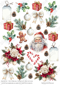 MATOWE grafiki arkusz A4 471 Mikołaj2025 grafiki do wycinania