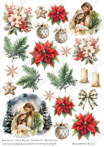 MATOWE grafiki arkusz A4 500 BN2025 św. rodzina DL do wycinania