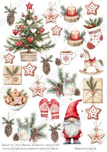 MATOWE grafiki arkusz A4 555 BN2025 skrzaty2 do wycinania