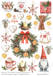 MATOWE grafiki arkusz A4 554 BN2025 skrzaty1 do wycinania