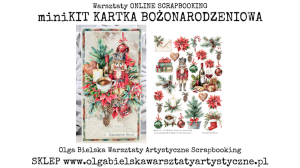 mini KIT kartka DL święta vintage BN2025 darmowe warsztaty 507