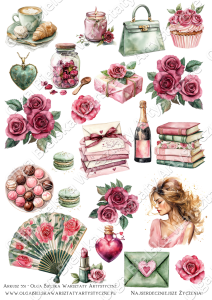 SATYNOWY grafiki arkusz  A4 551 urodziny kobieta grafiki do wycinania