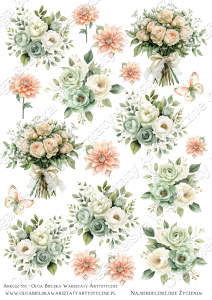 MATOWE grafiki arkusz uzupełniający A4 553A kwiaty grafiki do wycinania