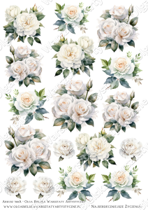 MATOWE grafiki arkusz uzupełniający A4 568A kwiaty grafiki do wycinania