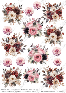 MATOWE grafiki arkusz uzupełniający A4 565A kwiaty grafiki do wycinania