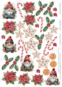 SATYNOWY arkusz 597 jednostronny BILECIKI 1/2 świąteczne scrapowanie 2025