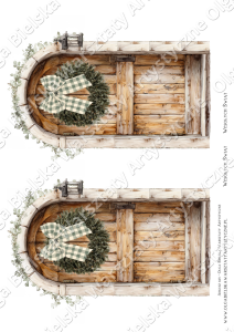 SATYNOWY arkusz A4 605A jednostronny 1/2 drzwi świąteczne scrapowanie 2025