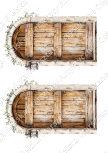 SATYNOWY arkusz A4 605B jednostronny 2/2 drzwi świąteczne scrapowanie 2025