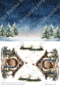 Arkusz 585C A3 szopka pop up 3D 3/3 świąteczne scrapowanie 2025