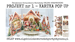 PROJEKT 1 - MiniKIT kartka DOMEK Mikołaja pop up świąteczne scrapowanie 2025 - 5403 dwustronny