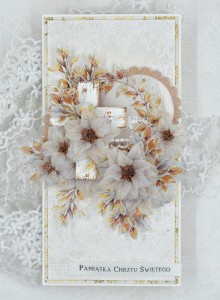 miniKIT kartka na CHRZEST w pudełku - kwiaty i listki serwetki z kalki darmowe warsztaty