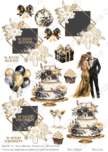 MATOWY Arkusz A4 731 arkusz papier dwustronny urodziny ślub POP UP BOX