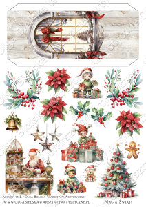 SATYNOWE arkusz A4 735B jednostronny Book Nook pop up kartka