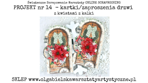 MiniKIT kartki / zaproszenia drzwi 3D - 605A, 605B świąteczne scrapowanie 2025