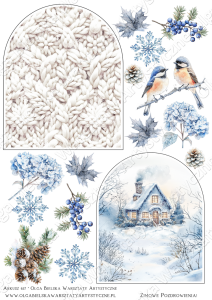 SATYNOWY arkusz A4 617 scrapbookingowy kalendarz adwentowy dzień 18