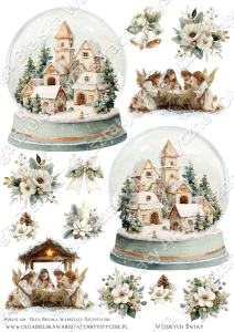 MATOWY arkusz A4 624 scrapbookingowy kalendarz adwentowy dzień 24