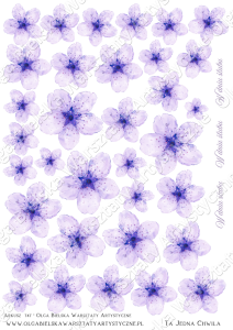 Kalka arkusz A4 747 KWIATY lawendowe do wycinania 