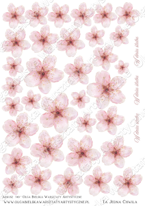 Kalka arkusz A4 749 KWIATY różowe do wycinania Ta Jedna Chwila