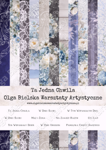 Ta Jedna Chwila NIEBIESKI - 11 papierów A4 bazowych zestaw średni Olga Bielska Warsztaty Artystyczne