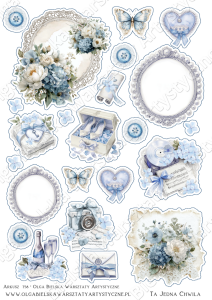 SATYNOWY arkusz A4 758 kolekcja Ta Jedna Chwila NIEBIESKI