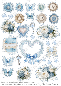 SATYNOWY arkusz A4 759 kolekcja Ta Jedna Chwila NIEBIESKI