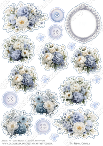 MATOWY arkusz A4 769 kolekcja Ta Jedna Chwila - niebieski - koperta 1/3