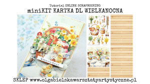 miniKIT kartka DL święconka wielkanocna  830 - zestaw materiałów na kartkę bez pudełka