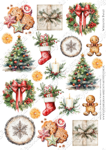 MATOWY arkusz A4 610 jednostronny box świąteczne scrapowanie 2025