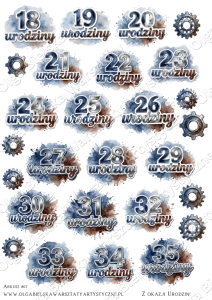 MATOWE grafiki arkusz 867 A4 urodziny mężczyzna napisy urodziny chłopiec arkusz grafik