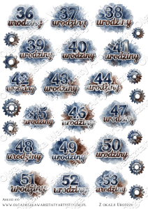 MATOWE grafiki arkusz 870 A4 urodziny mężczyzna napisy urodziny chłopiec arkusz grafiki