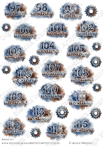 SATYNOWY grafiki arkusz 873 A4 urodziny mężczyzna napisy urodziny chłopiec arkusz grafiki