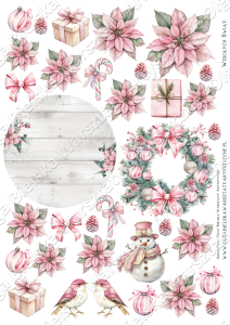 MATOWY arkusz A4 600A jednostronny shabby chic 1/2 świąteczne scrapowanie 2025