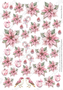 MATOWY arkusz A4 600B jednostronny shabby chic 2/2 świąteczne scrapowanie 2025